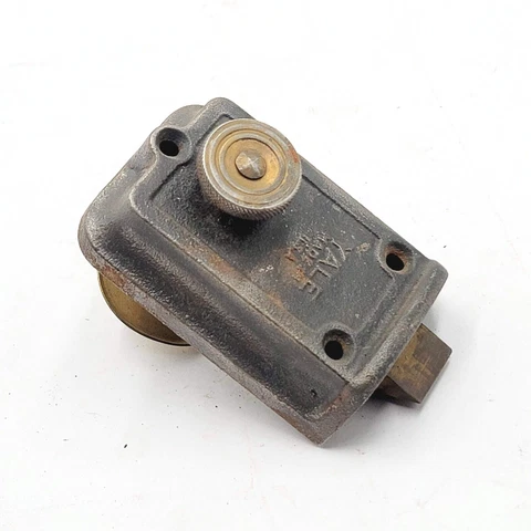 Vintage YALE Surface Rim Night Lock Latch No Keeper Salvage External Deadbolt Cover