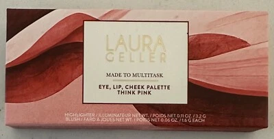 LAURA GELLER Made to Multitask Eye Lip Cheek Palette THINK PINK New - Image 1 of 2