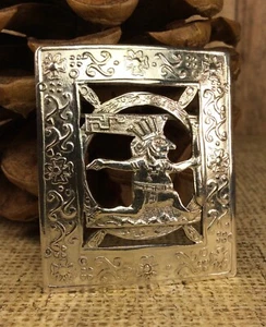 Vintage MRT Peru Inca Tribal 925 Sterling Silver Brooch Pin Fine Jewelry - Picture 1 of 7