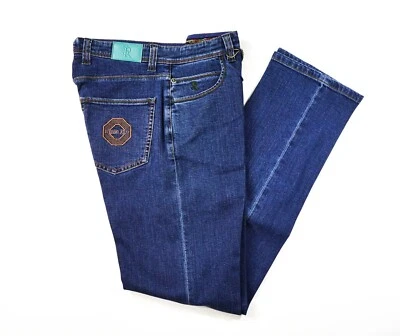 NUEVO STEFANO RICCI Jeans de Lujo LOGO Algodón Talla 34 EE. UU. 50 UE (RJ306) Foto 1 de 3