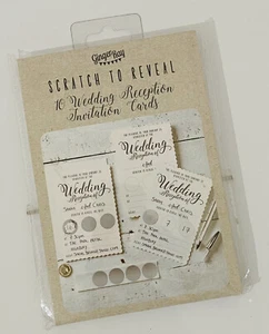 Pack of 10 Wedding Reception Invitations & Envelopes Ginger Ray Scratch & Reveal - Picture 1 of 5