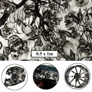 Hydrographic Water Transfer Film - Hydro Dipping Print -  B&W Skulls - Picture 1 of 1