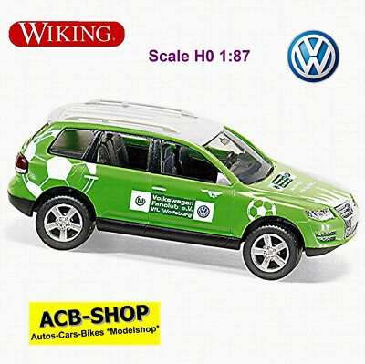 VW Volkswagen Touareg Tipo 7L SUV 2002-06 Vfl Wolfsburg Verde 1:87 Wiking - Immagine 1 di 2