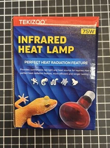 1 Each ~ Tekizoo Infrared Heat Radiation Lamp 75W Red Bulb Reptiles & Amphibians - Picture 1 of 4