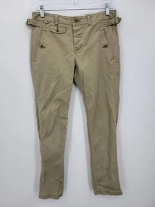 Pantalones Ralph Lauren Etiqueta Azul Mujer 4 Caqui Chino Hebilla Lateral Detalle Algodón - Imagen 1 de 8