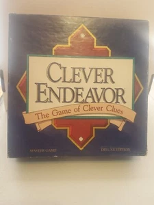 CLEVER ENDEAVOR DELUXE The Game of Clever Clues Board 1989 VINTAGE - Picture 1 of 5