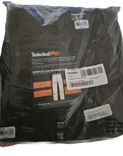 Pantaloni da uomo Timberland Pro isolati in tela marroni taglia 42 32 nuovi con etichette