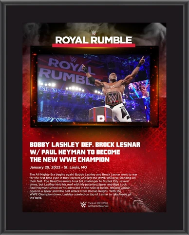 Bobby Lashley WWE 10.5" x 13" 2022 Royal Rumble Sublimated Plaque Cover