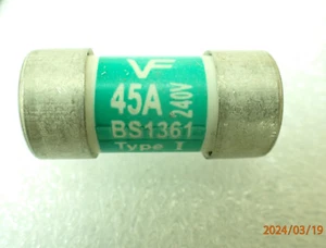 Consumer Unit Fuse 45A 240V CERAMIC FUSE CONSUMER UNIT FUSE NEW UNUSED UKSTOCK - Picture 1 of 3