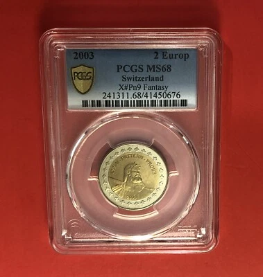 SWITZERLAND -2003-OUTSTANDING 2 EURO ( BIMETALLIC PATTERN), GRADED BY PCGS MS68. - Image 1 of 4