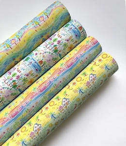 PACK DE 4 HOJAS DE TELA IMPRESAS EN LONA "DOODLE MARINO" PARA HACER LAZOS PARA EL CABELLO - Imagen 1 de 1