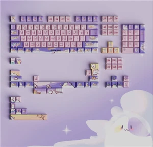 Space Cat Theme Keycap Cherry 140 Keycaps Dye-sub PBT New for Cherry MX Keyboard - Picture 1 of 7