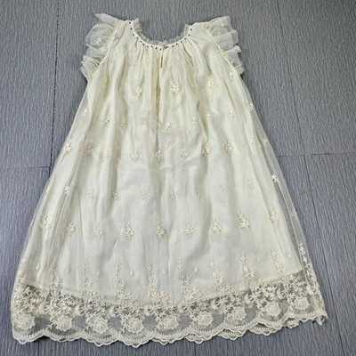 Vestido Soprano Niñas Bordado Suave Tul Blanco/Marfil Estilo Antiguo Foto 1 de 4