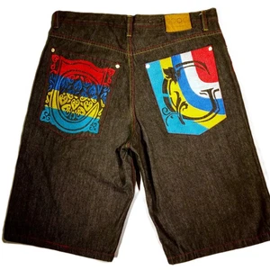 COOGI Jeansshorts W38 L15 genähte Taschen dunkle Waschung Baggy Grunge Skater - Bild 1 von 11