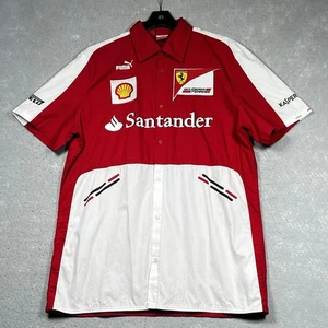 Puma Scuderia Ferrari F1 Team Crew Pit Shirt Button Up Men’s XL Red Formula One - Picture 1 of 16