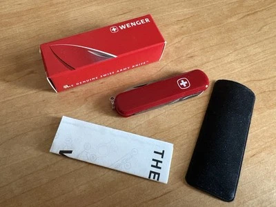 Wenger Navaja Suiza Cuchillo Rojo Pinzas de Archivo Tijeras Palillo de Dientes Llavero Nuevo en Caja Foto 1 de 4