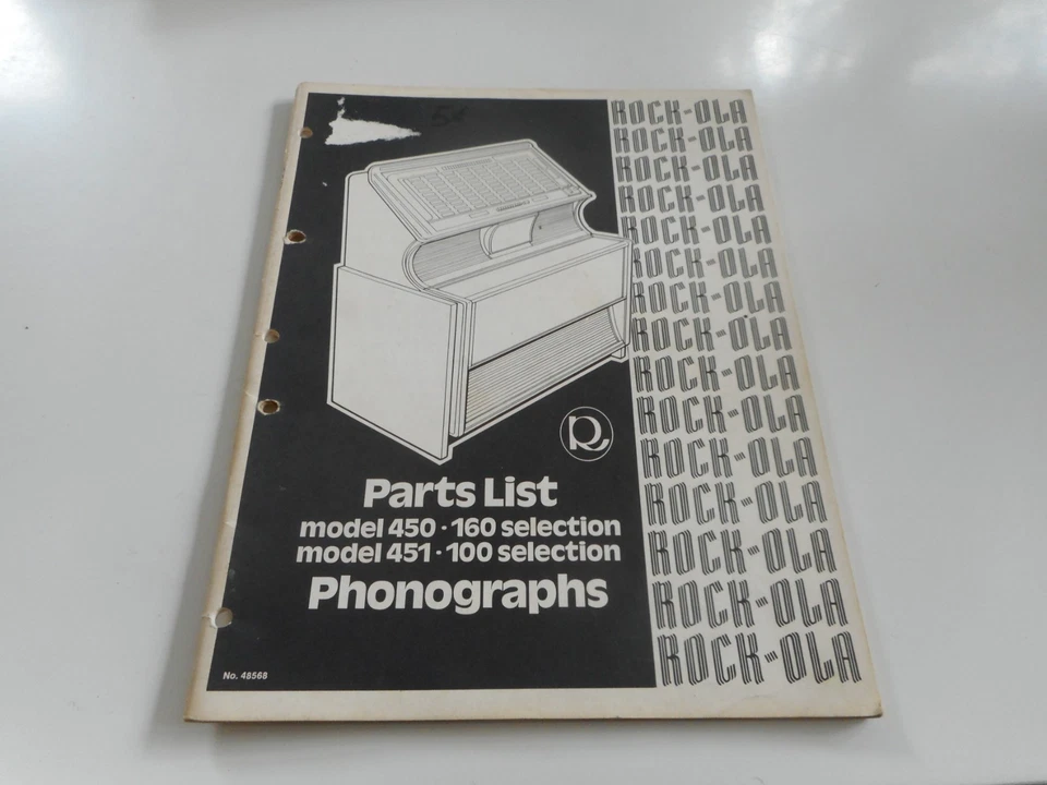 Englische Teileliste für Rock Ola Musikboxen 450 und 451 - Bild 1 von 1