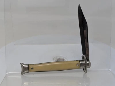 Vintage COLONIAL PROV. Faca de bolso amarela rabo de peixe e gravata borboleta EUA - Imagem 1 de 4