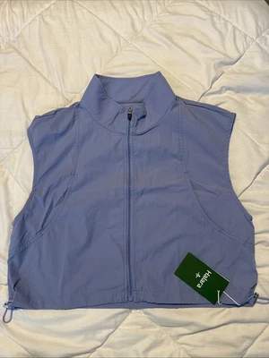 NUEVO CON ETIQUETAS Halara Chaqueta/Chaleco Cremallera Completa Bolsillos Azul Claro Foto 1 de 4