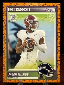 Jalen Milroe Pumpkin Rookie Card-2025 Panini Score Seattle Seahawks Alabama RC - Picture 1 of 2