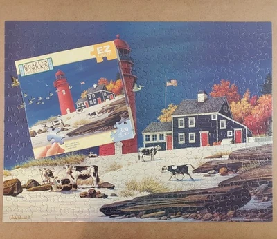 Charles Wysocki Beach Bums 300 PC Puzzle Hasbro EZ Grasp COMPLETE - Image 1 of 4