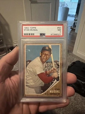 Tarjeta de béisbol 1962 Topps Stan Musial #50 St Louis Cardinals vintage PSA 7 Foto 1 de 4