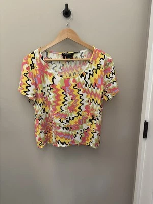 etca 女式 Xl 短袖尼龙氨纶几何粉色黑色白色 — 第 1/4 张图片