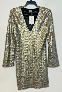 ASOS Sequin Long Sleeve Dress, Party Fun Celebration, Women's Size 10 Tall, NEW - Picture 1 of 12