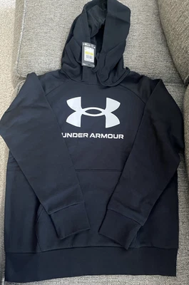 Sudadera con capucha para mujer Under Armour Rival polar logotipo grande negra talla mediana venta al por menor $55 Foto 1 de 4