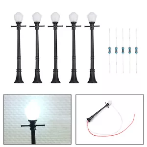 5pcs LCX04 Model Railway Lamppost lamps Street Lights O Scale LEDs - Picture 1 of 12
