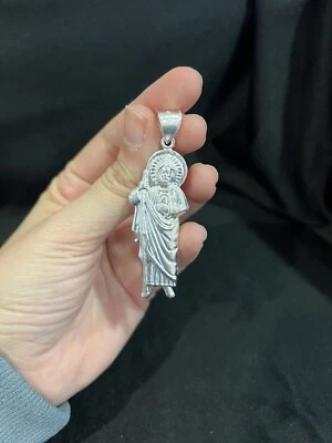 Colgante de plata de ley 925 para hombre y mujer San Judas Tadeo St Jude Tadeo Foto 1 de 4