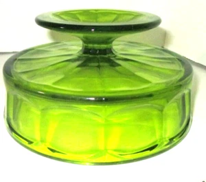 Vintage Green Glass Thumbprint Footed Candy Dish - Picture 1 of 6
