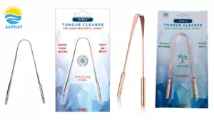 Stainless Steel Tongue Cleaner Copper Tongue Scraper Bad Breath Remover OralCare - Picture 1 of 14