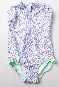Rufflebutts Toddler's Magical Mermaid One Piece Rash Guard LB3 Purple Size 2T - Picture 1 of 3