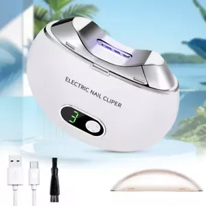 Safety Electric Automatic Nail Clippers Toe Thick Nails Cutter Pedicure White US - Picture 1 of 11