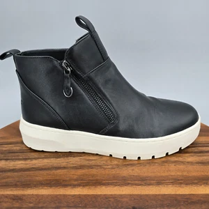 Vionic Boots Women's 6 Black Leather Brinkely Zip Up Platform Ankle Booties - Picture 1 of 8