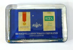 Vintage Viceroy & Kool Cigarette Advertising Glass Paperweight 4.25" x 2.75" - Picture 1 of 7