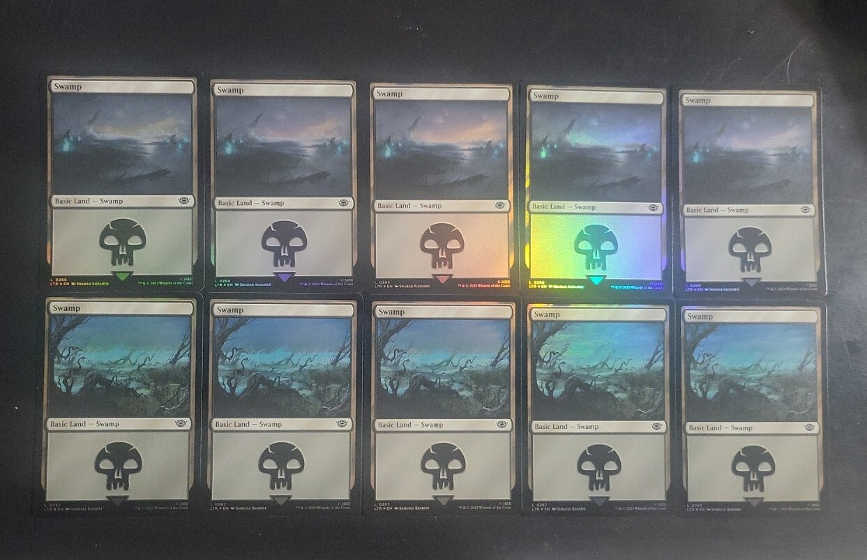 (10) NM FOIL SWAMP #266/267 Lord of the Rings MTG