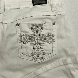 Earl Jeans Women's Size 8 Bootcut Embellished Bling Flap Stitch Stretch Y2K - Picture 1 of 7