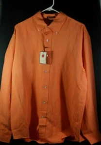 Red House Men's Button Down SHIRT CADMIUM ORANGE LARGE - Picture 1 of 12
