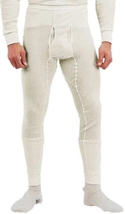 Natural White Winter Thermals Knit Underwear Bottoms Pants Long Johns - Picture 1 of 1