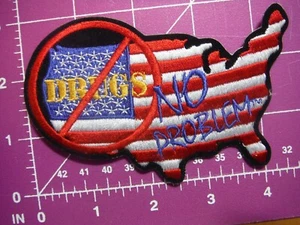 PARCHE DE HOMBRO BANDERA AMERICANA (POLICÍA) SIN DROGAS SIN PROBLEMA ESTADOS UNIDOS - Imagen 1 de 2