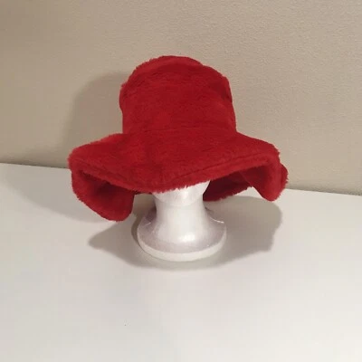"Sombrero vintage de felpa polar rojo funk sombrero talla 6 5/8""" Foto 1 de 4