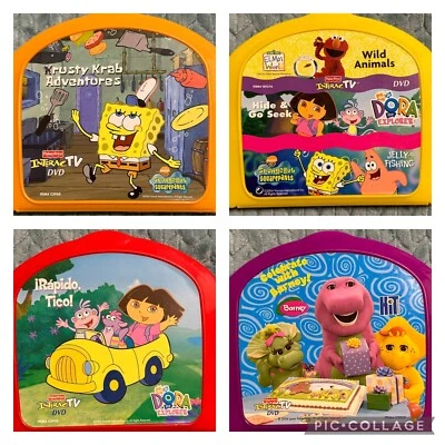 Fisher Price Interactv DVD Learning System GAMES Dora Spongebob Barney (4) - Image 1 of 4