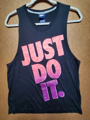 Camiseta sin mangas Nike para mujer X-Small negra rosa púrpura gráfico Just Do It  Foto 1 de 4