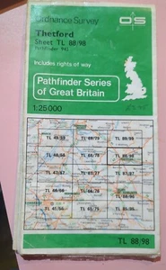 Vintage Betriebssystem Ordnance Survey Thetford Blatt TL 88/98 - Bild 1 von 2