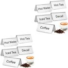  10 Pcs Coffee Signs for Station Table Tent Stainless Steel Card