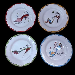 4 Rosanna Luncheon/Salad/ Dessert Plates High Heel Design 8.25 inch diameter - Picture 1 of 8