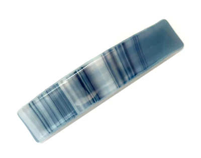 CORREA DE VIDRIERAS Grande 3.5" 90mm Suave AZUL Blanco Rayas Clip de Pelo Foto 1 de 4