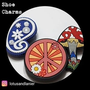 Shoe Charms "Peace & Paisley" Charms Set of 3 - Picture 1 of 2